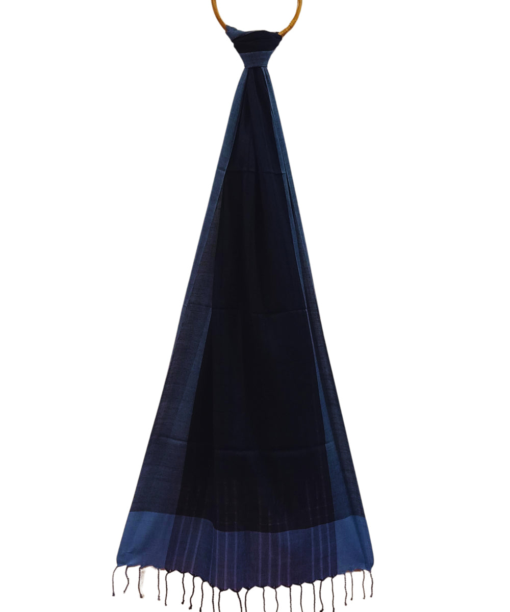 Navy blue handwoven cotton stole