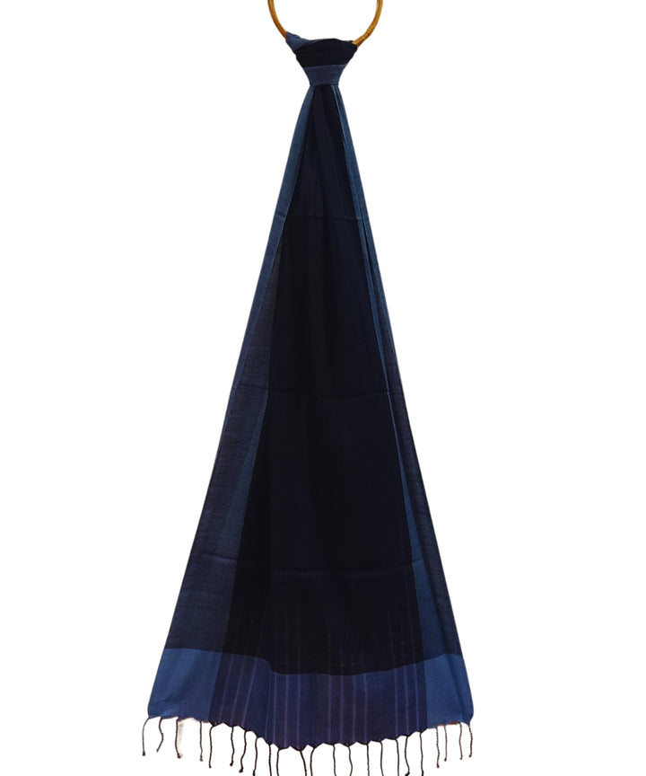 Navy blue handwoven cotton stole