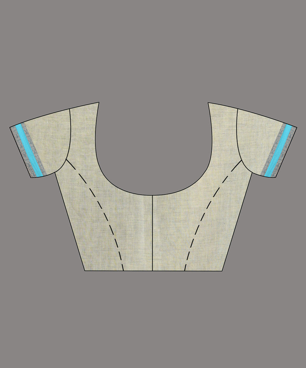 Green beige  handloom cotton bengal saree