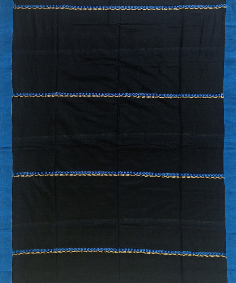 Black blue cotton handloom bengal saree