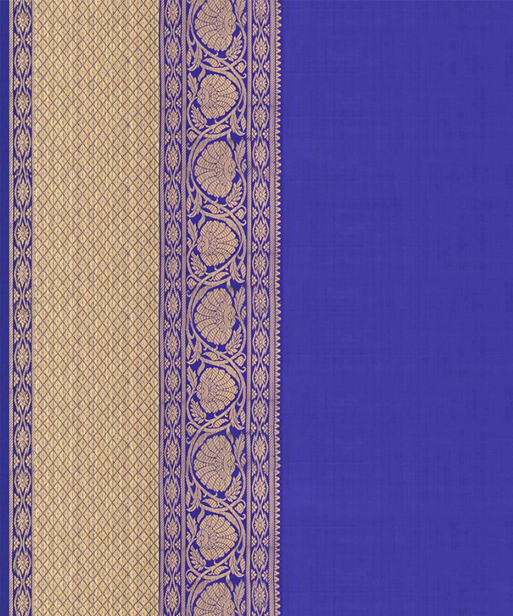 Green with blue handwoven kanjivaram silk saree