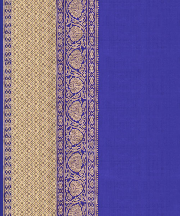 Green with blue handwoven kanjivaram silk saree