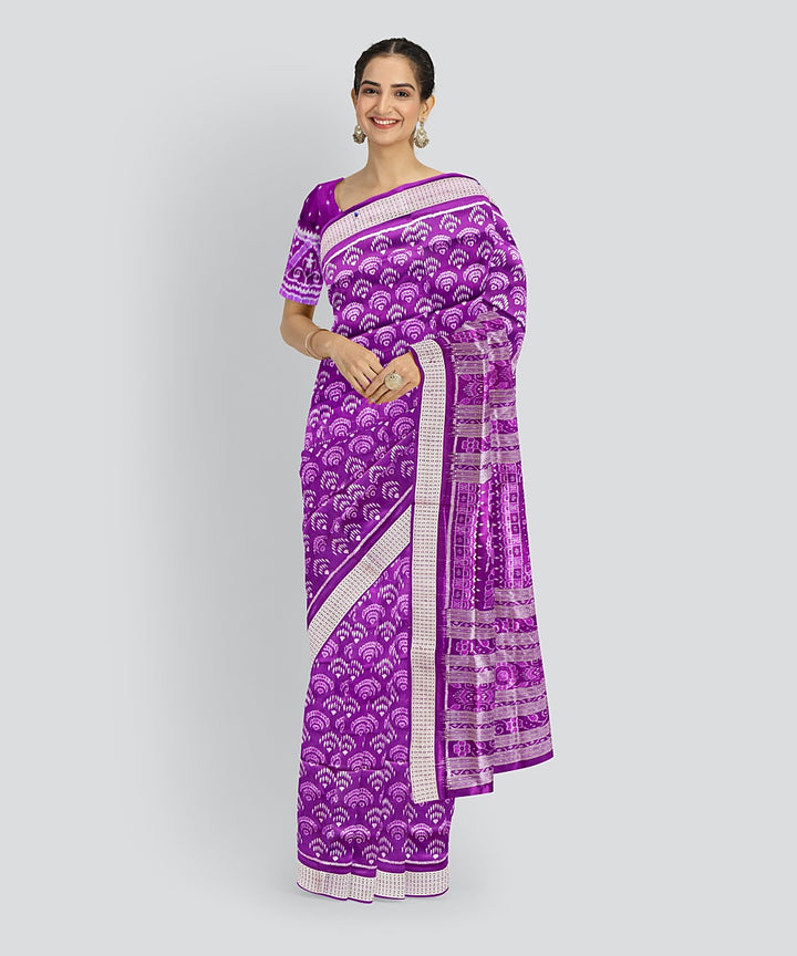 Violet Grey Silk Handloom Sambalpuri Saree
