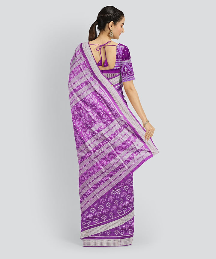 Violet Grey Silk Handloom Sambalpuri Saree
