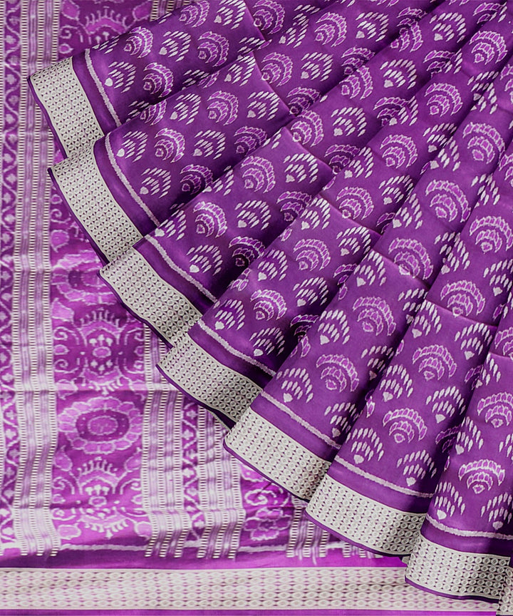 Violet Grey Silk Handloom Sambalpuri Saree
