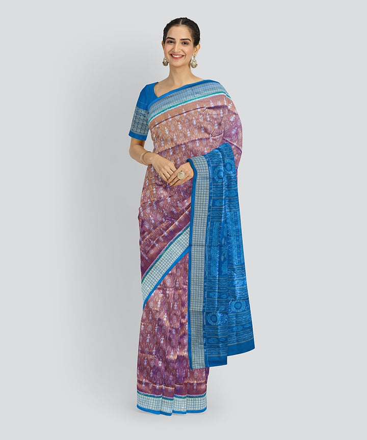 Brown Brilliant Azure Silk Handloom Sambalpuri Saree