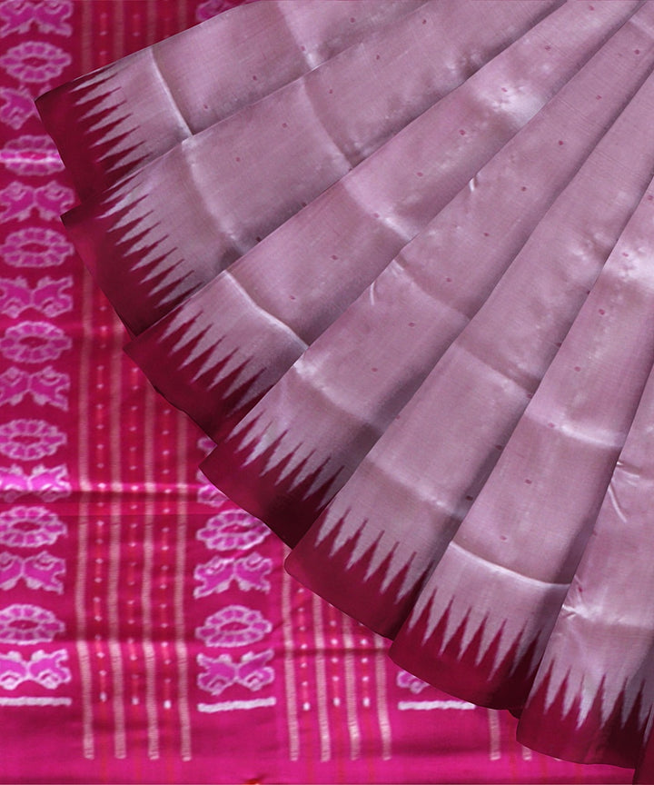 Pink Brilliant Azure Silk Handloom Bomkai Saree