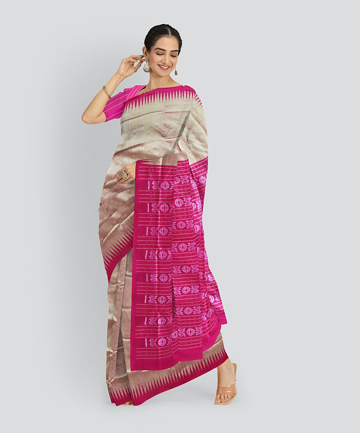Brown Brilliant Azure Silk Handloom Bomkai Saree