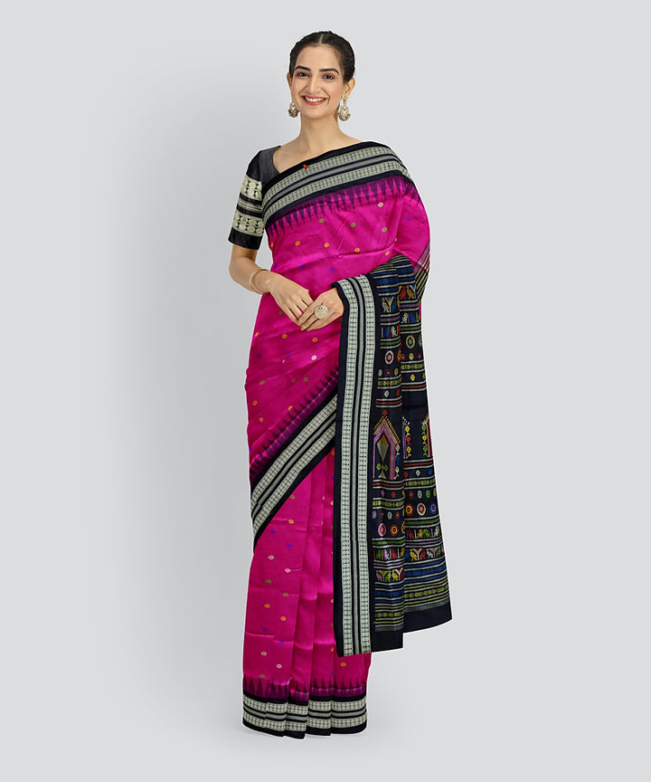 Purple Black Silk Handloom Dolabedi Saree