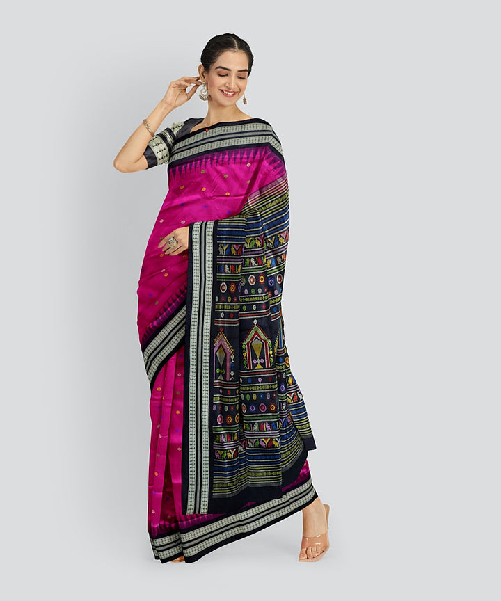 Purple Black Silk Handloom Dolabedi Saree