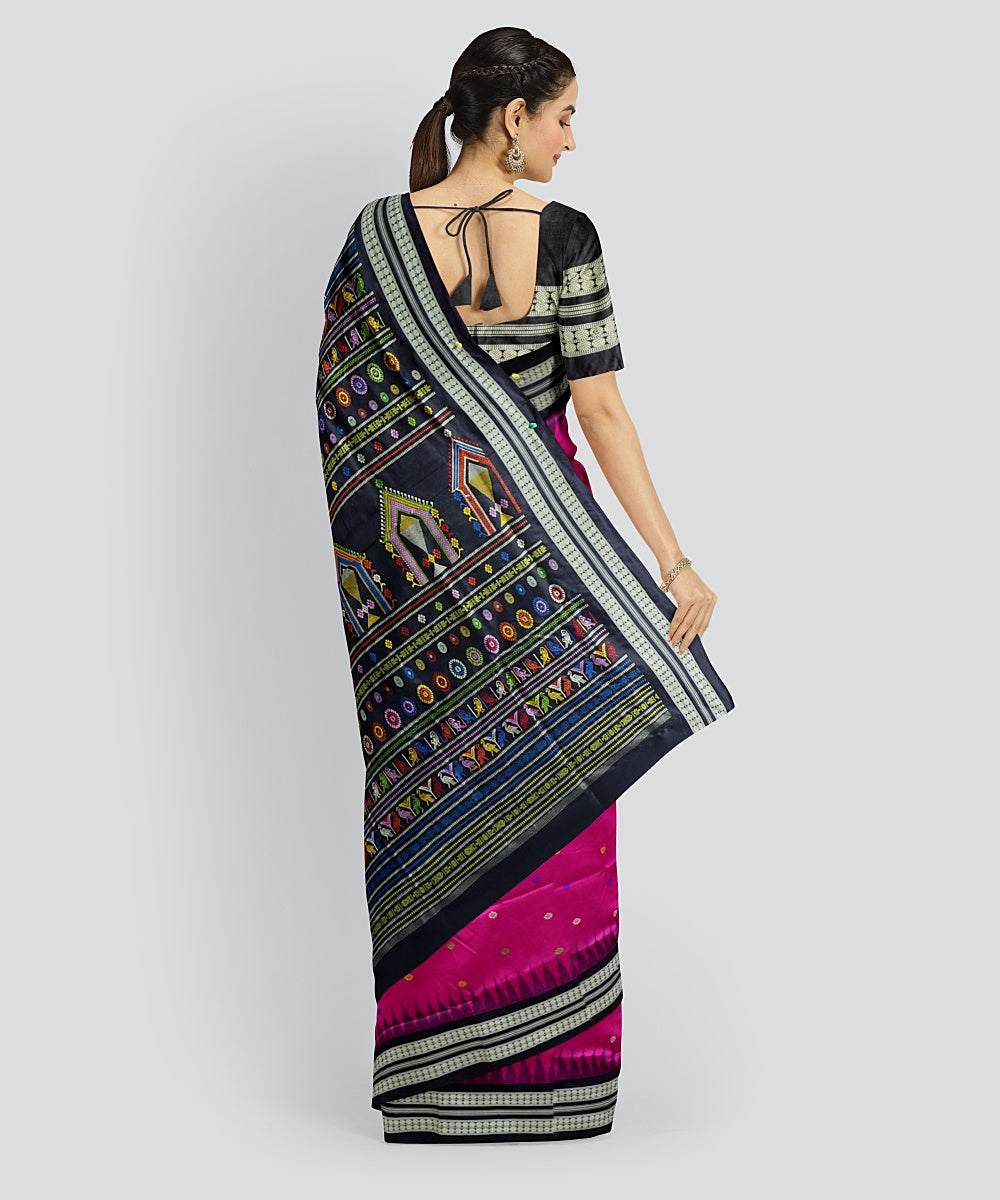 Purple Black Silk Handloom Dolabedi Saree