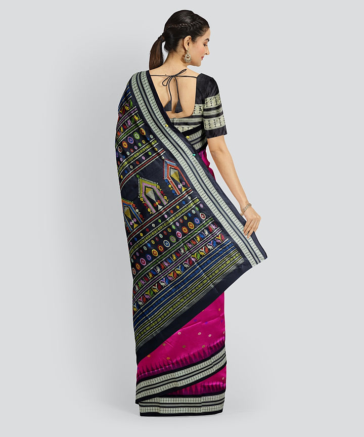 Purple Black Silk Handloom Dolabedi Saree