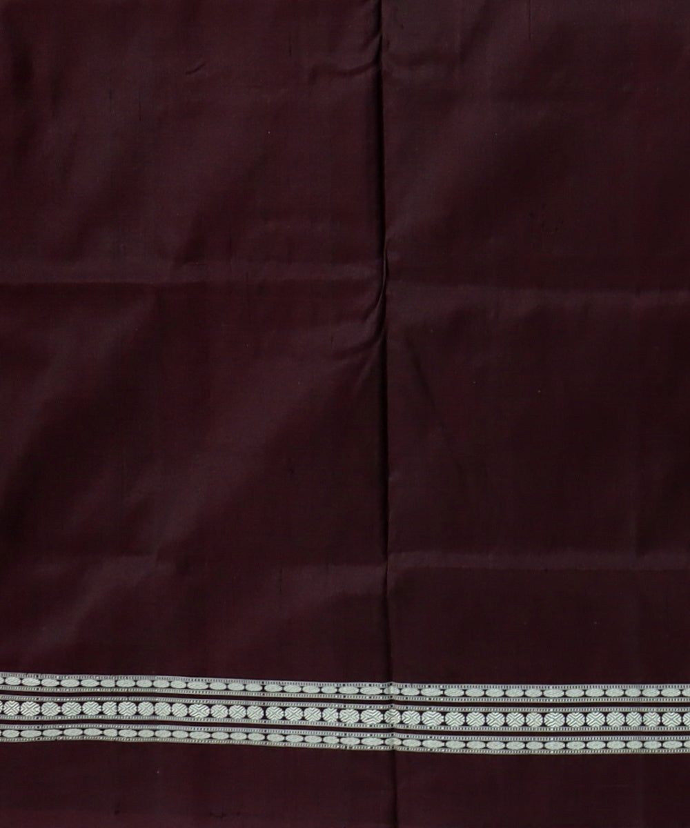 Deep Cerise Black Bean Silk Handloom Bomkai Saree
