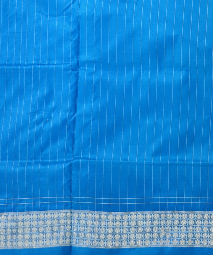 Navy Blue Denim Silk Handloom Sambalpuri Saree