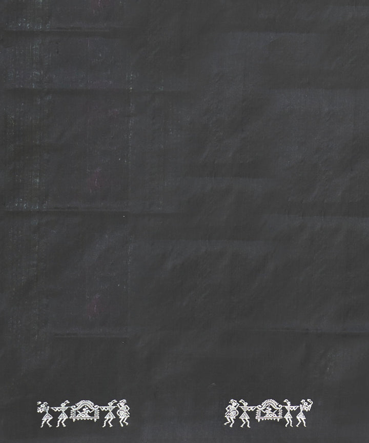 Pink Black Silk Handloom Bomkai Saree
