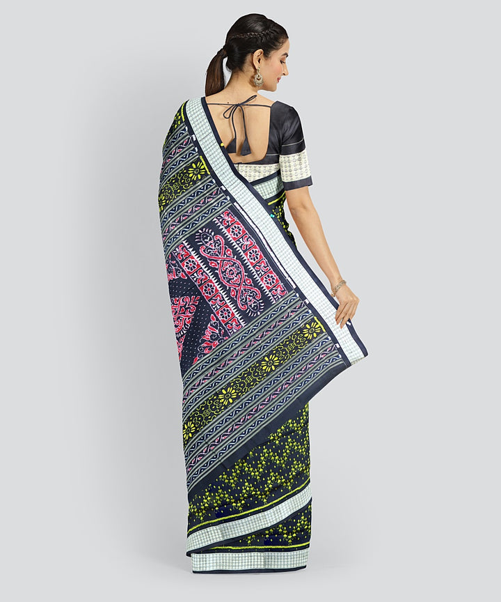 Black Goldenrod Silk Handloom Sambalpuri Saree