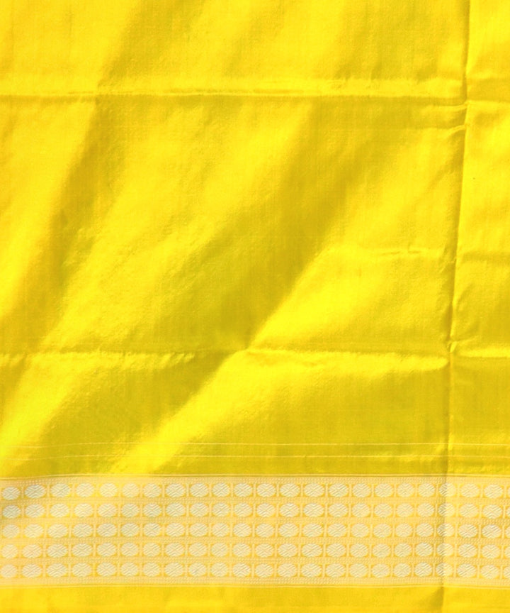 Sky Blue Deep Lemon Silk Handloom Tissue Saree