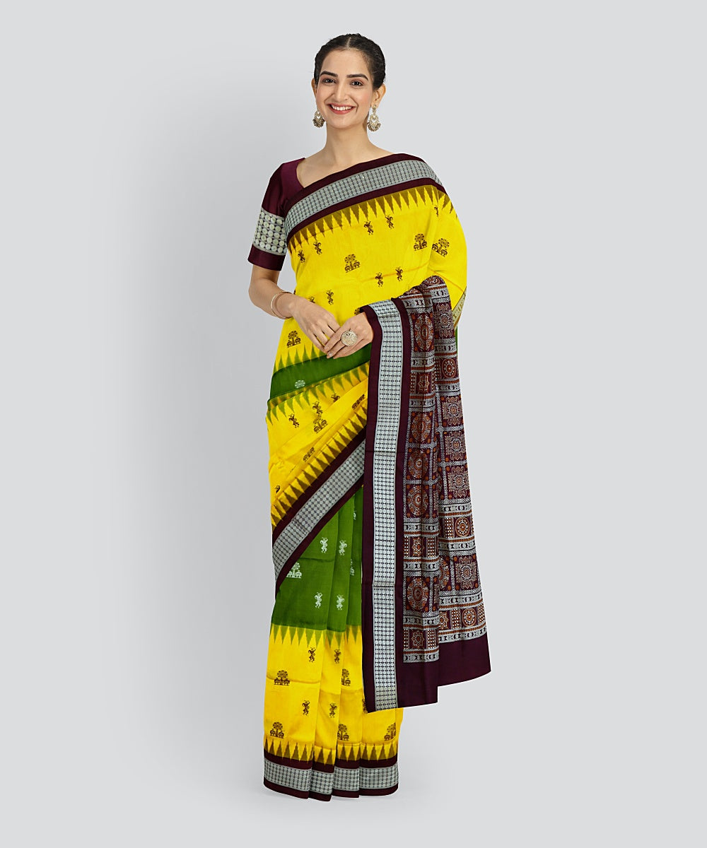 Multicolor Coffee Silk Handloom Bomkai Saree