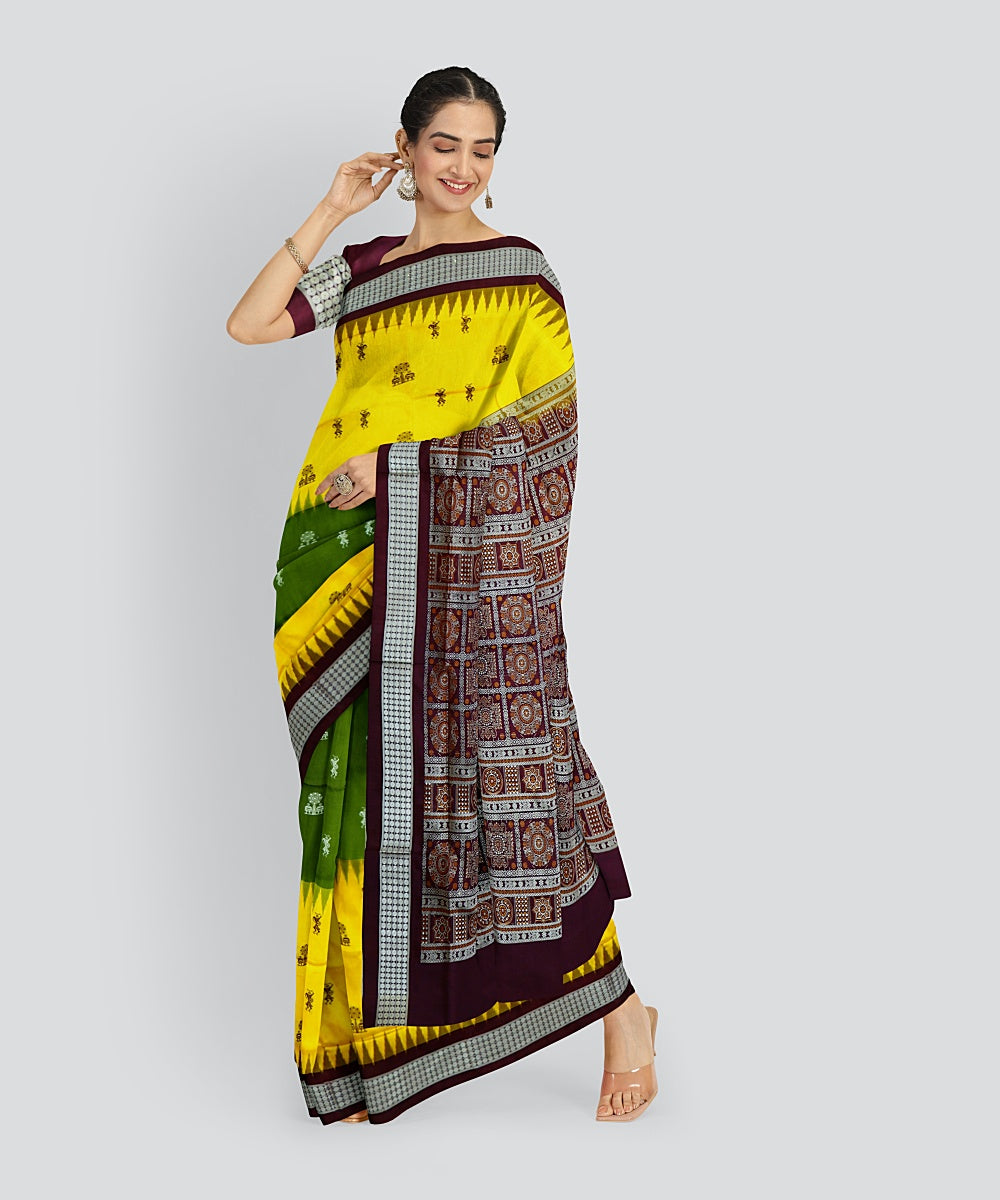 Multicolor Coffee Silk Handloom Bomkai Saree