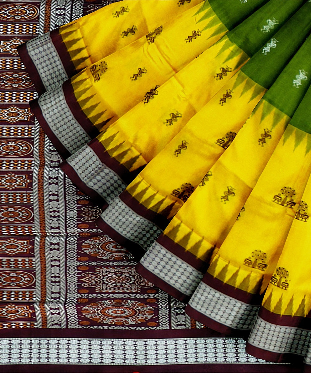 Multicolor Coffee Silk Handloom Bomkai Saree