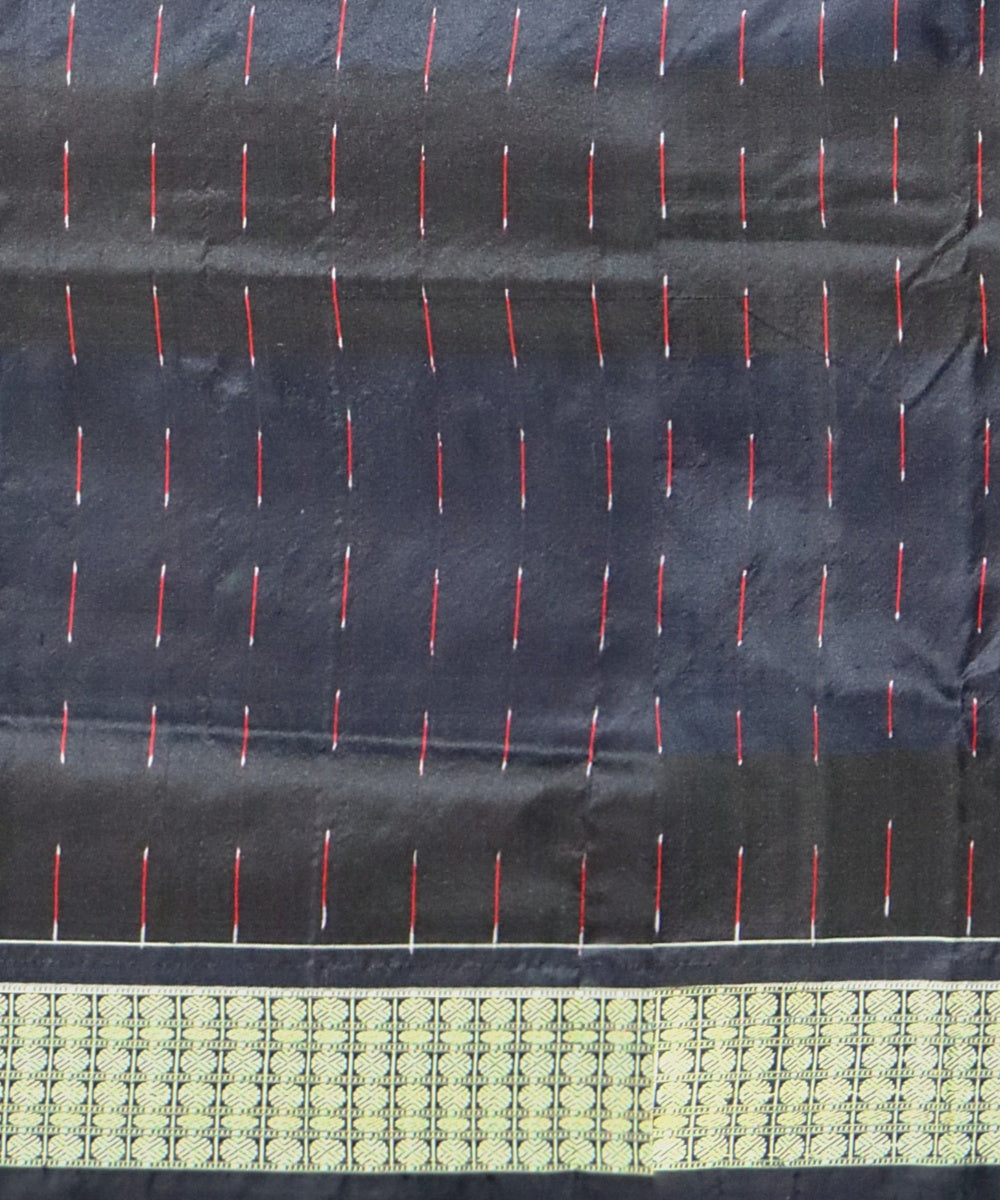 Multicolor Black Silk Handloom Sambalpuri Saree