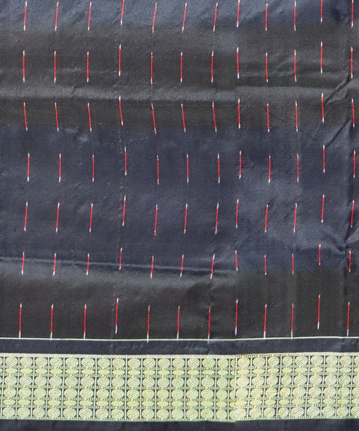 Multicolor Black Silk Handloom Sambalpuri Saree