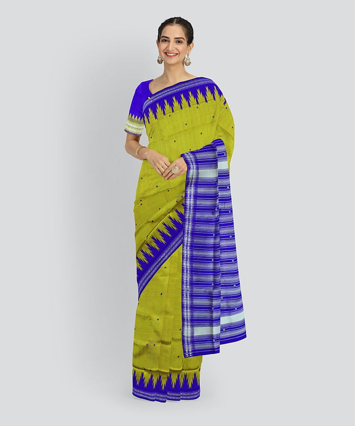 Teal Green Dark Blue Handloom Berhampuri Silk Saree
