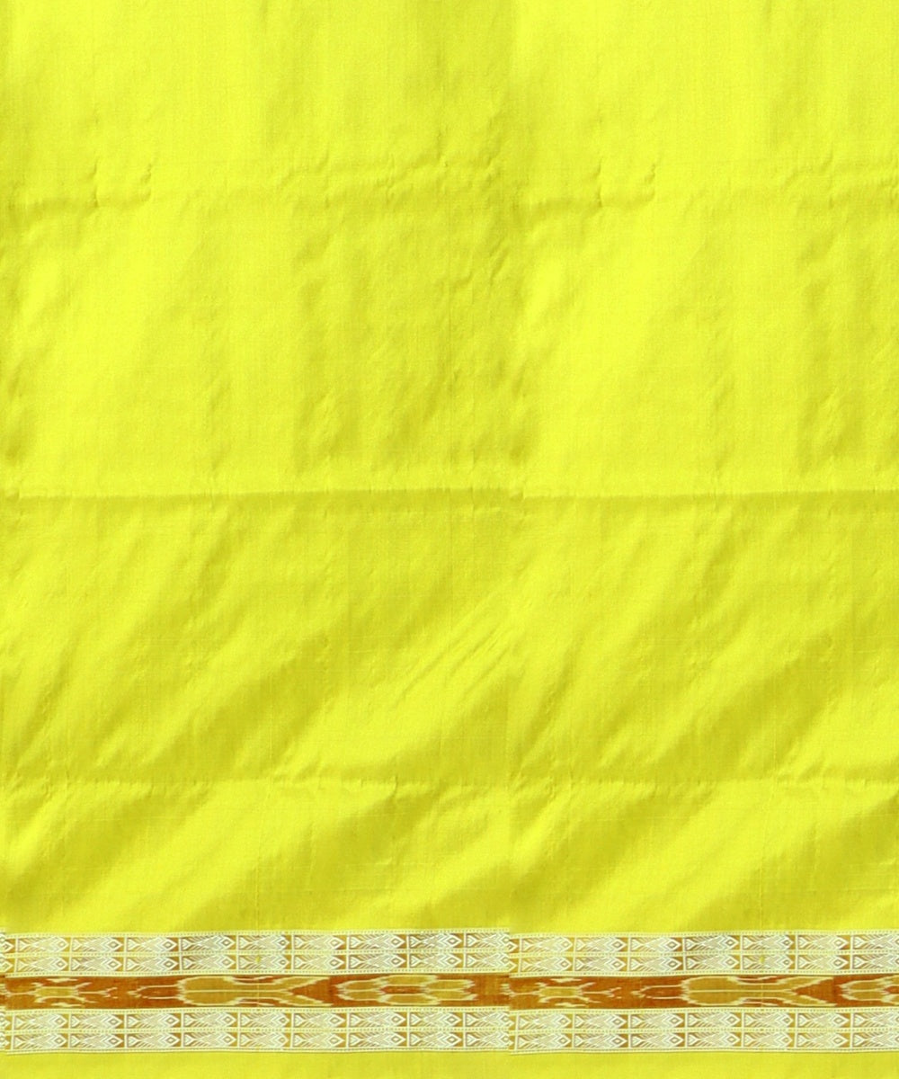 Maroon Deep Lemon Silk Handloom Bomkai Saree