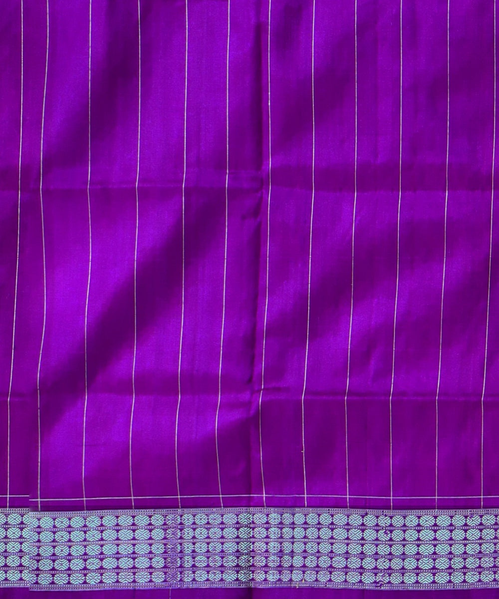 Red Dark Violet Silk Handloom Sambalpuri Saree