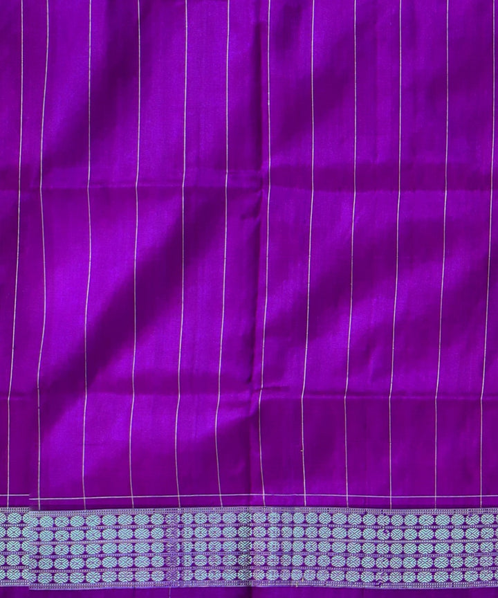 Red Dark Violet Silk Handloom Sambalpuri Saree