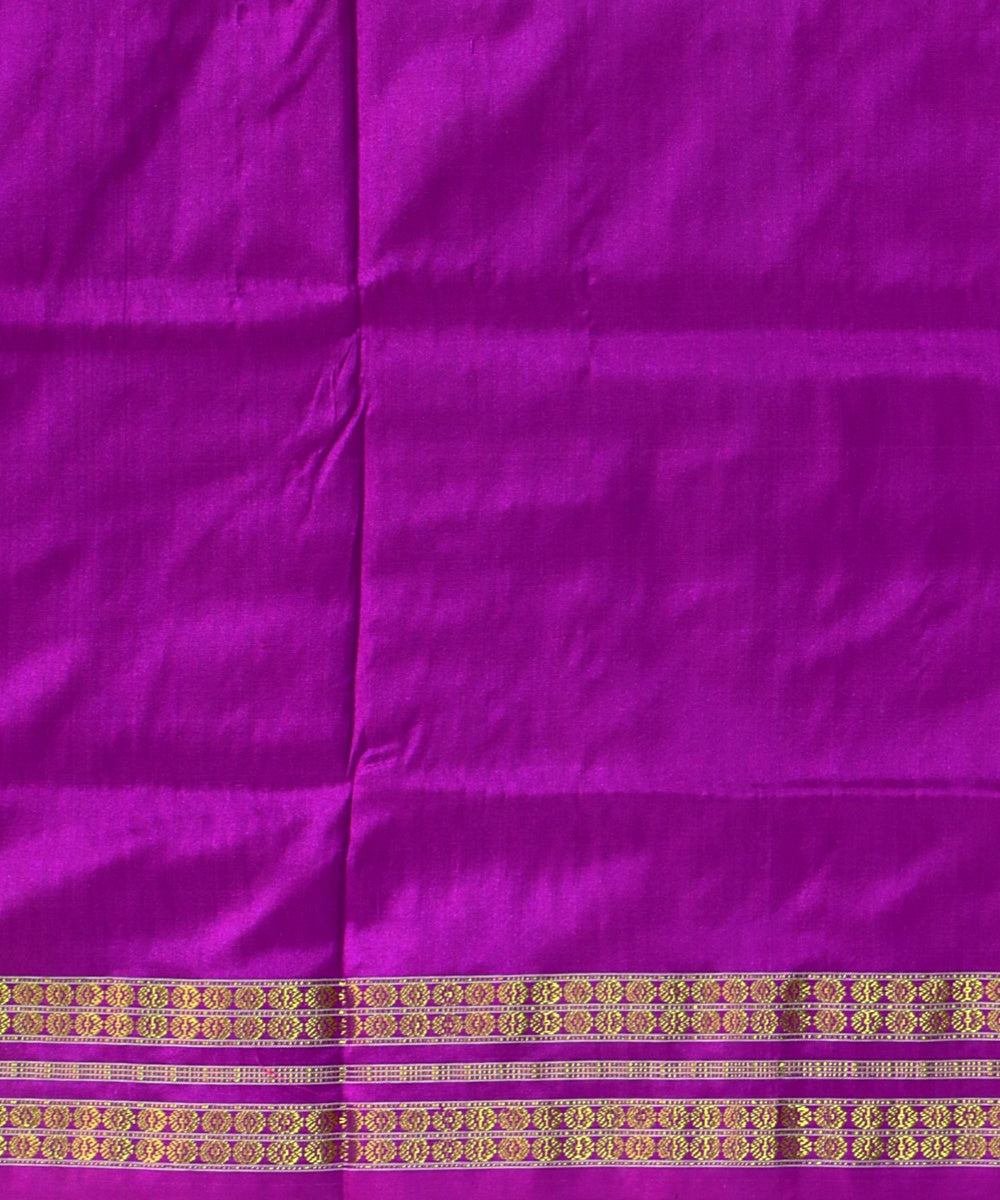 Purple Golden Silk Handloom Tissue Saree