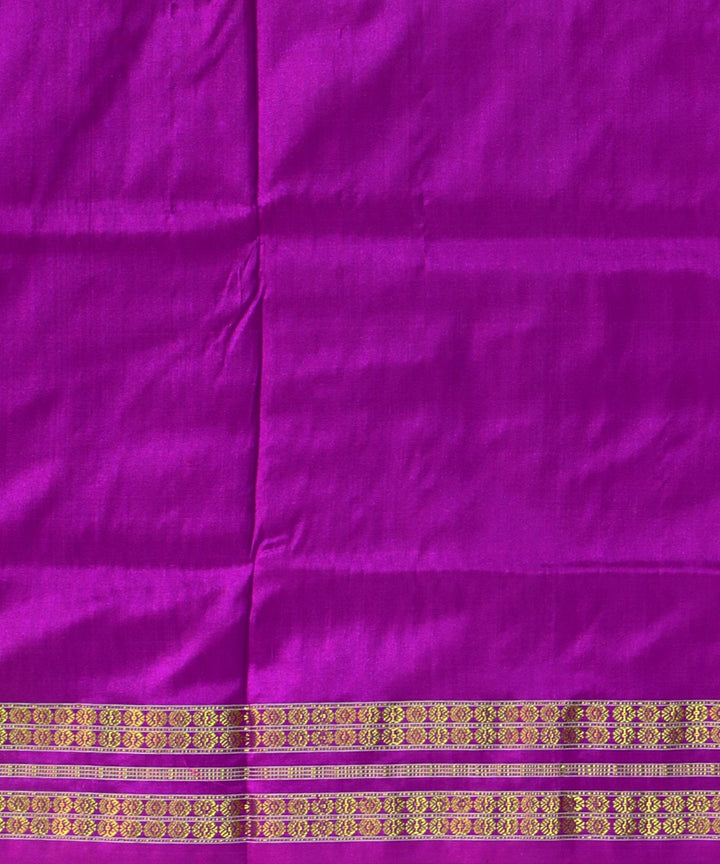 Purple Golden Silk Handloom Tissue Saree