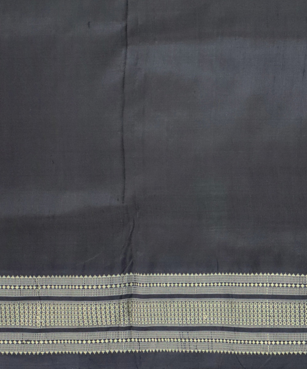 Olive Green Black Silk Handloom Khandua Saree