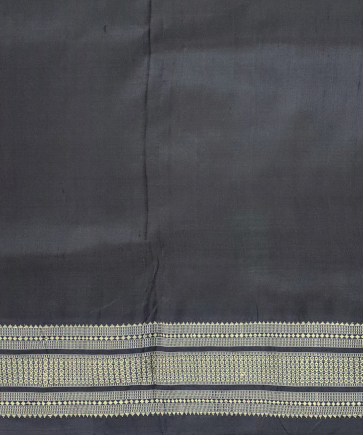 Olive Green Black Silk Handloom Khandua Saree