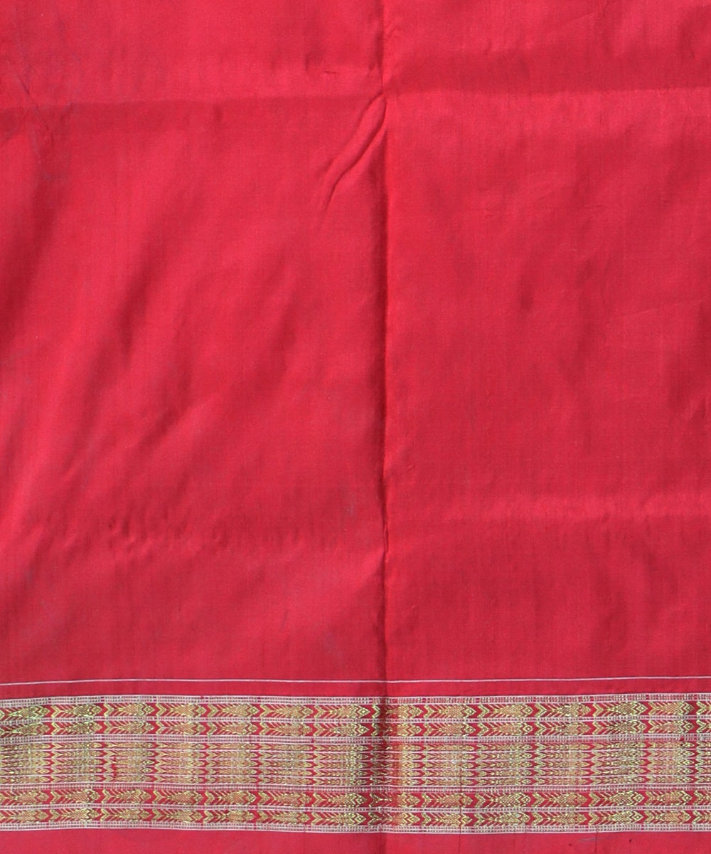 Red Golden Silk Handloom Tissue Saree