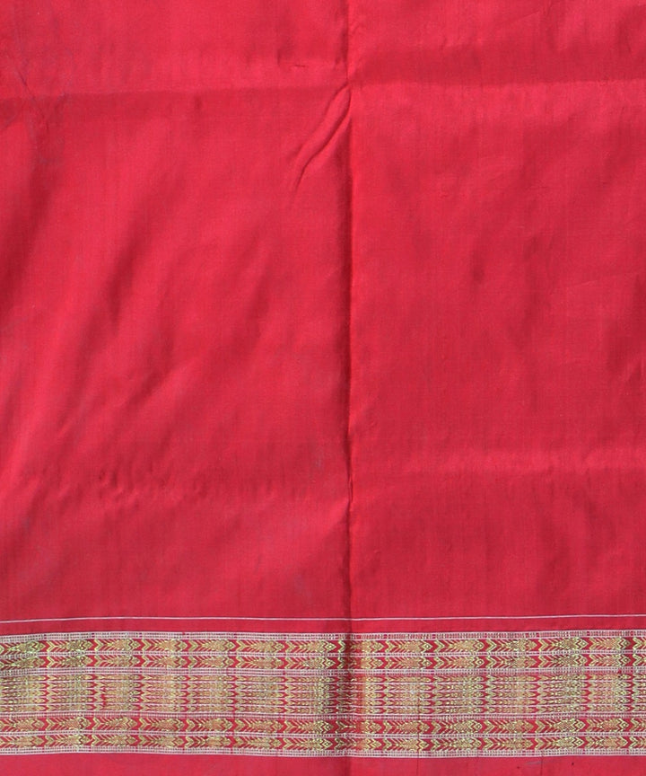Red Golden Silk Handloom Tissue Saree