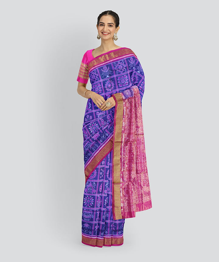 Multicolor Deep Ceris Silk Handloom Half Tissue Saree