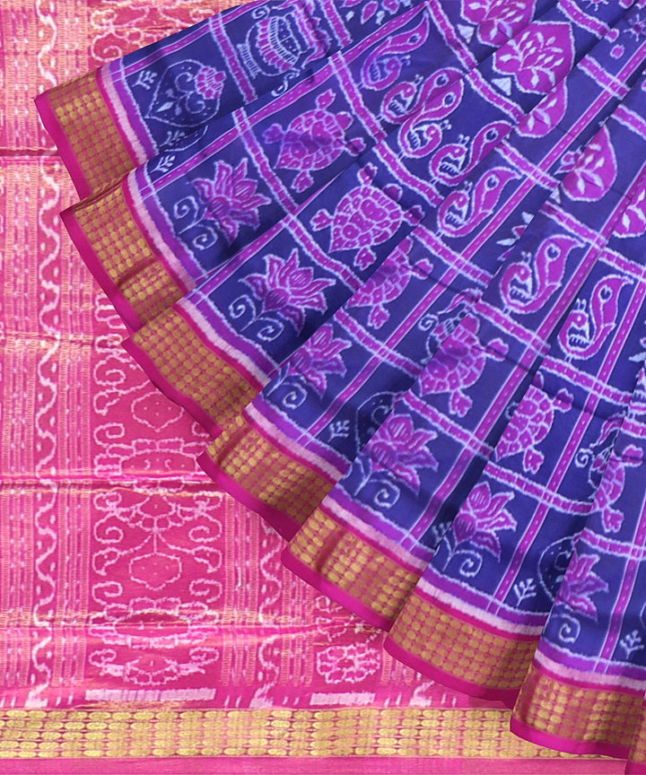 Multicolor Deep Ceris Silk Handloom Half Tissue Saree