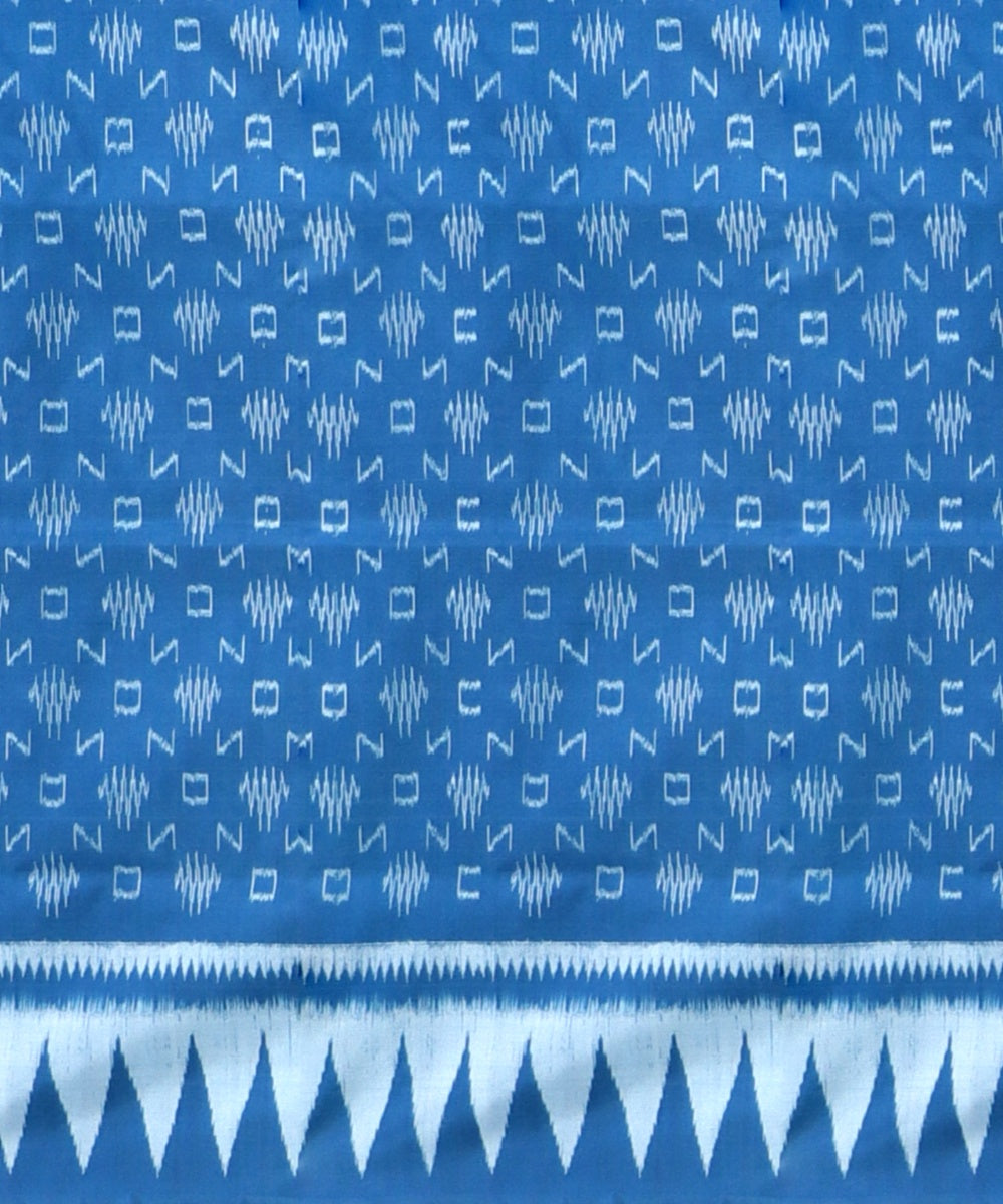 Dark Pastel Blue Grey Silk Handloom Sambalpuri Saree