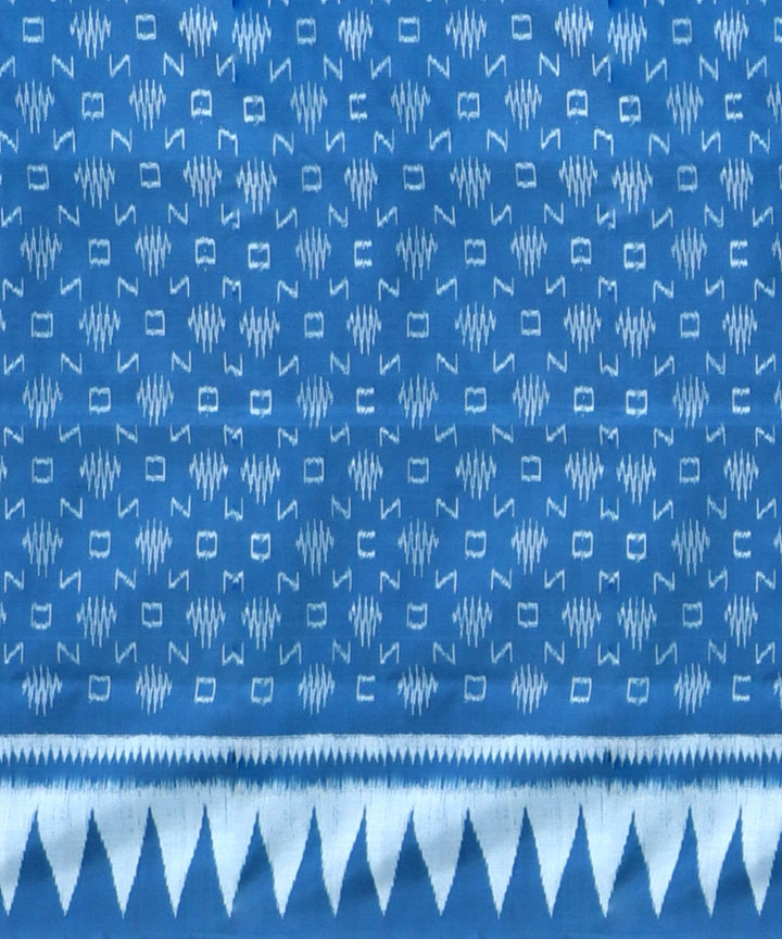 Dark Pastel Blue Grey Silk Handloom Sambalpuri Saree