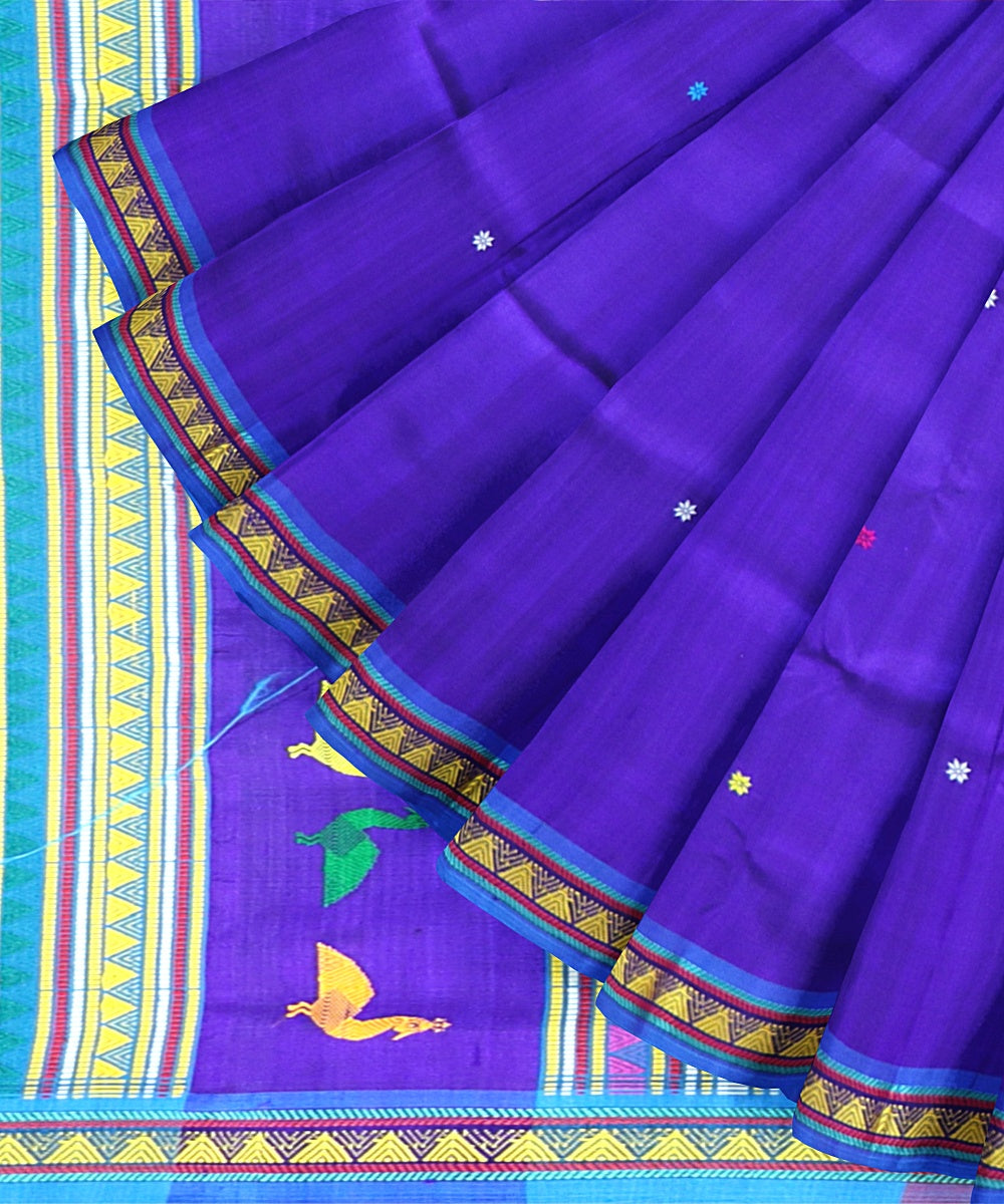Sky Blue Multicolour Silk Handloom Khandua Saree