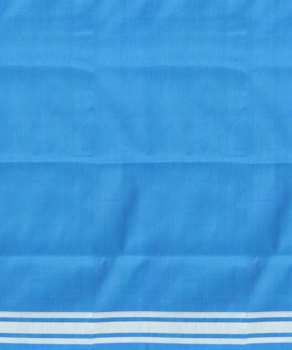 Cyan Blue Dark Imperial Blue Silk Handloom Sambalpuri Saree