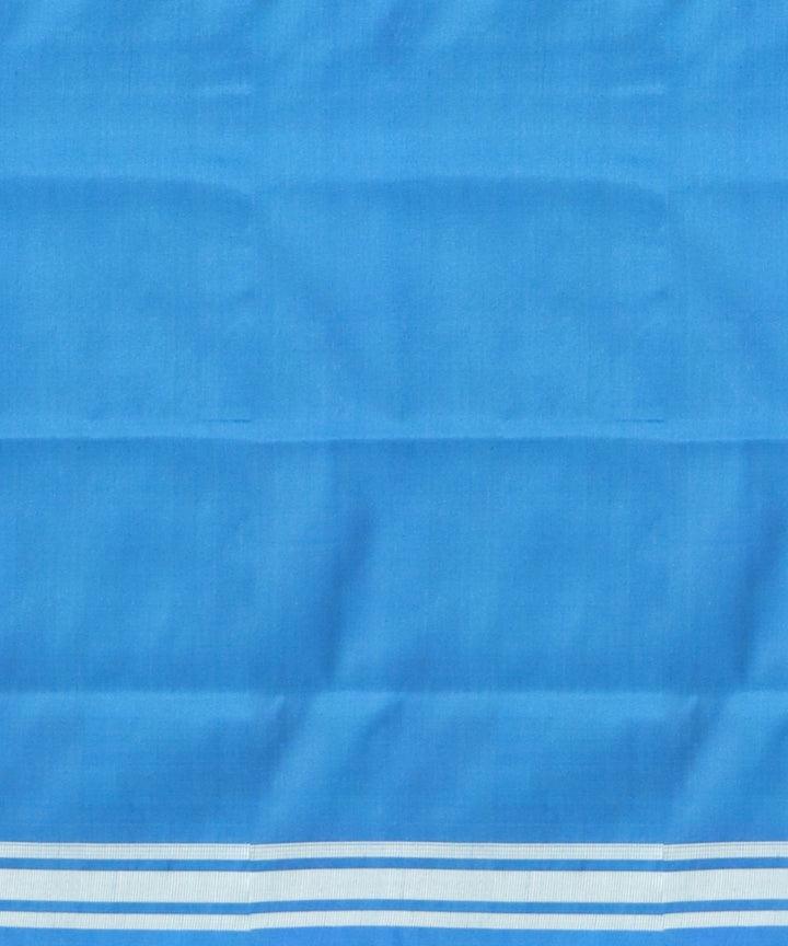 Cyan Blue Dark Imperial Blue Silk Handloom Sambalpuri Saree