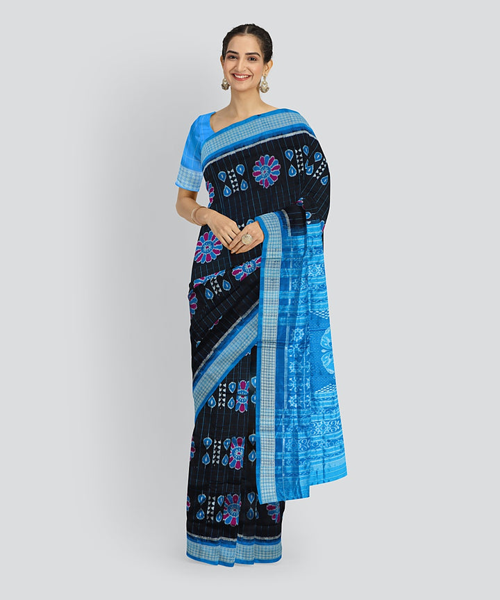 Black Denim Silk Handloom Sambalpuri Saree