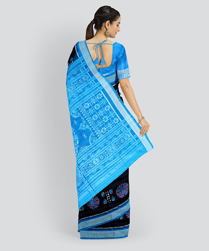 Black Denim Silk Handloom Sambalpuri Saree