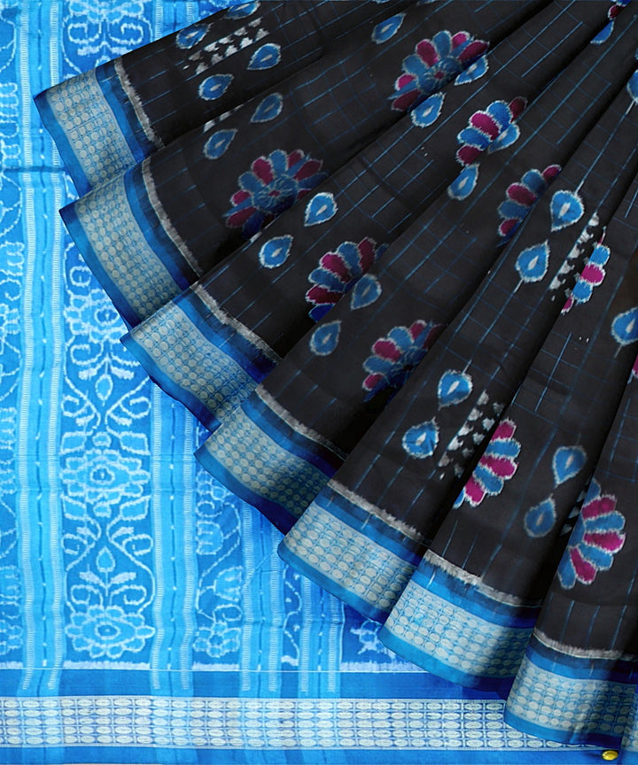 Black Denim Silk Handloom Sambalpuri Saree