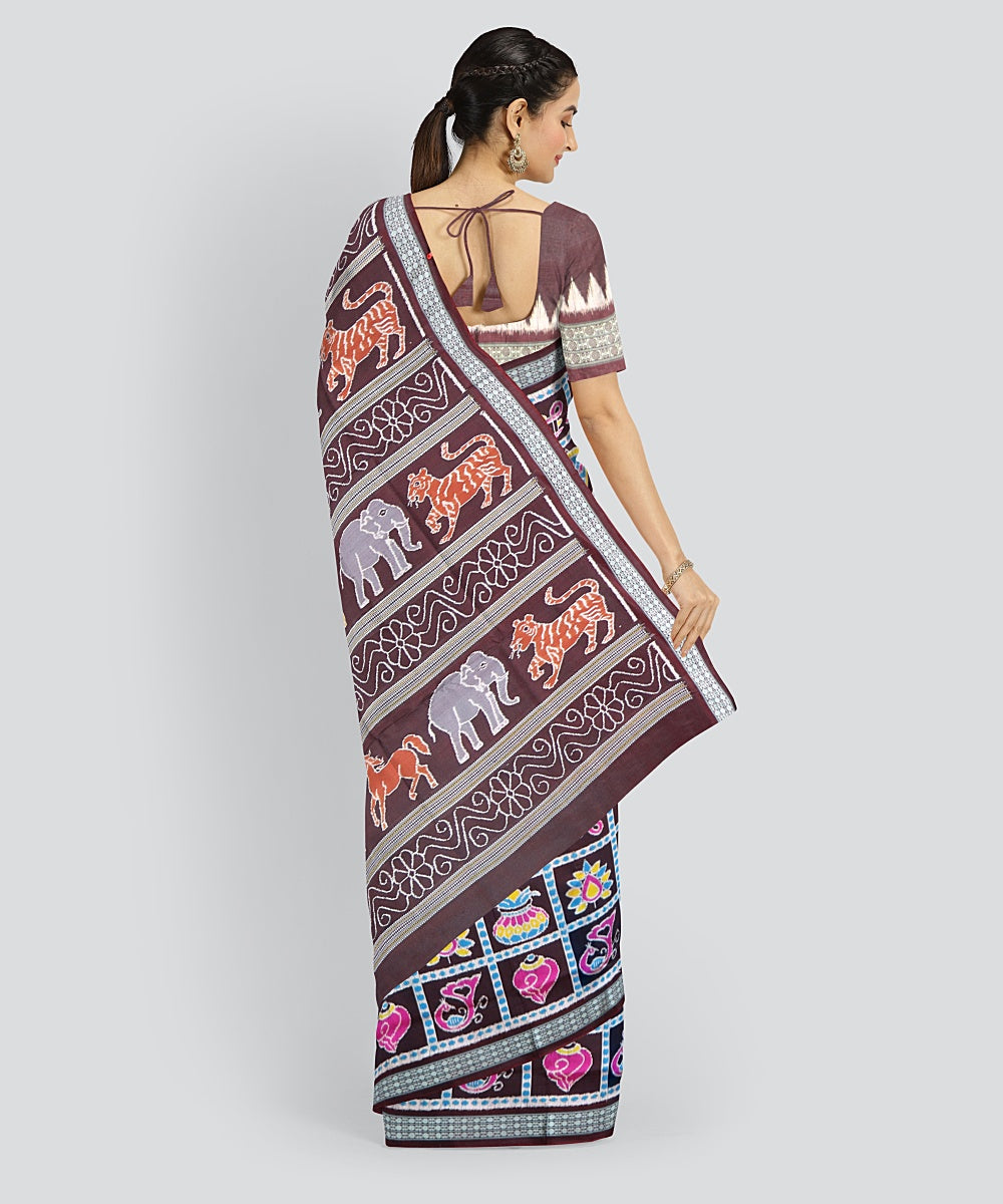 Multicolor Denim Silk Handloom Sambalpuri Saree