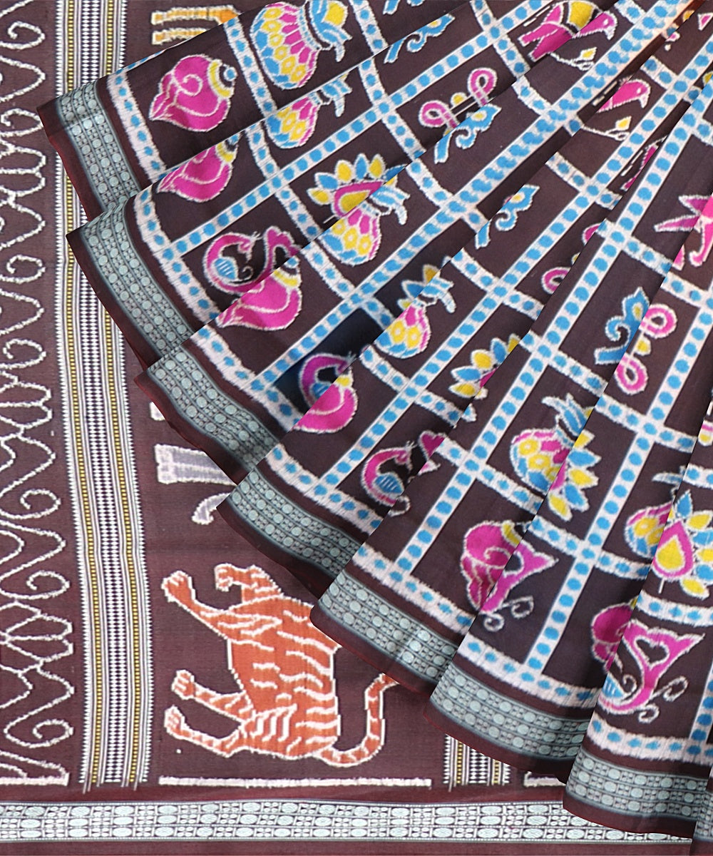 Multicolor Denim Silk Handloom Sambalpuri Saree