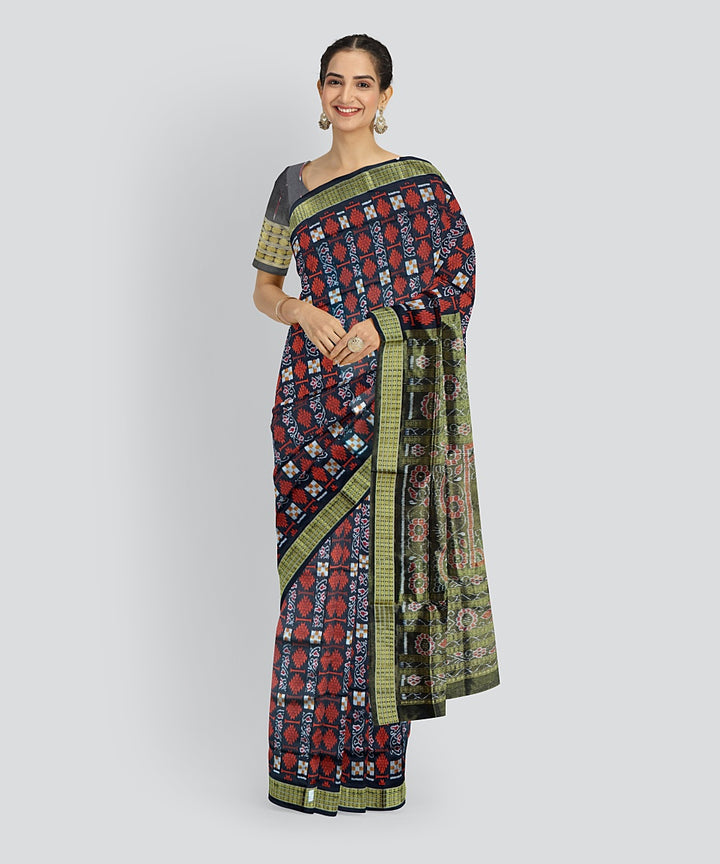 Black Multi Colour Silk Handloom Bomkai Half Saree