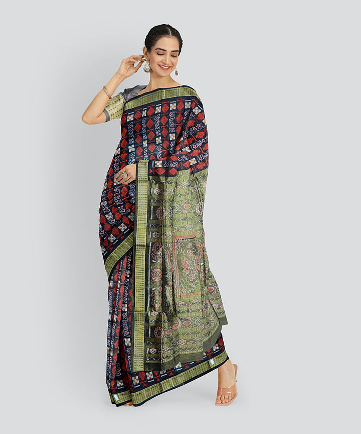 Black Multi Colour Silk Handloom Bomkai Half Saree
